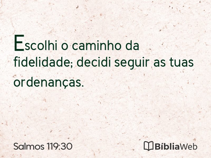 Salmos 119:30 em imagem para compartilhar