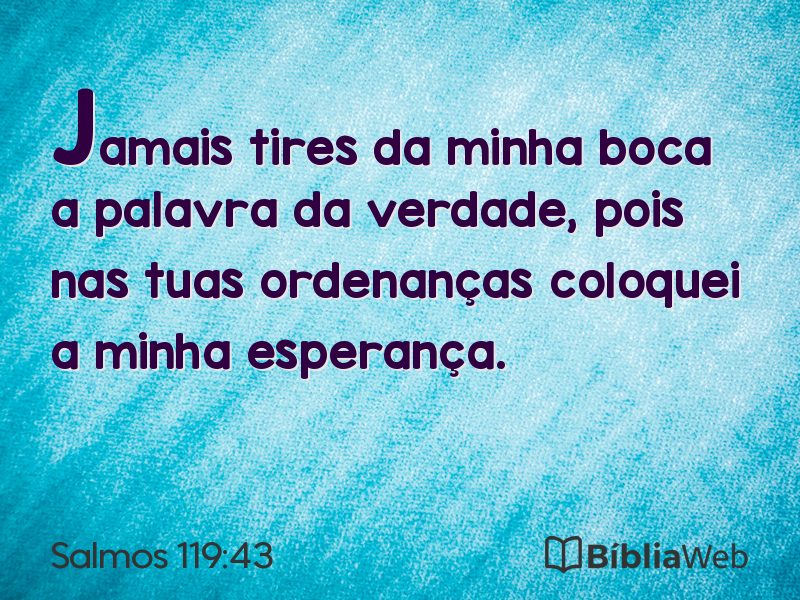 Salmos 119:43 em imagem para compartilhar