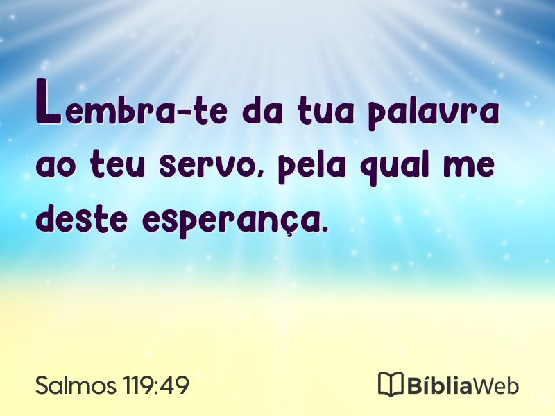 Salmos 119:49 em imagem para compartilhar