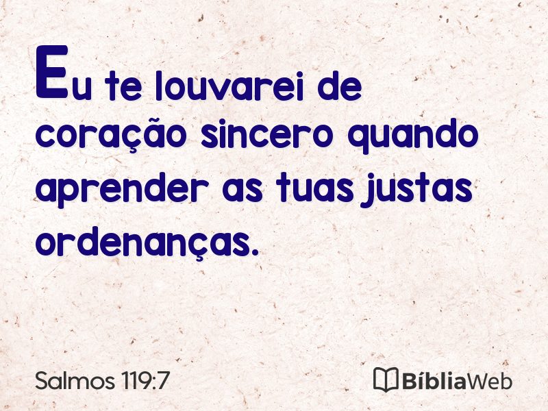 Salmos 119:7 em imagem para compartilhar