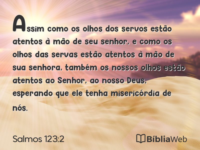 Salmos 123:2 em imagem para compartilhar