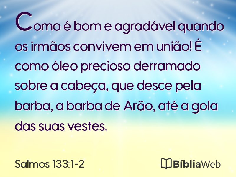 Salmos 133:1-2 em imagem para compartilhar