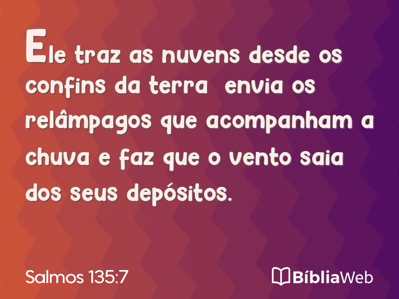Salmos 135:7 em imagem para compartilhar