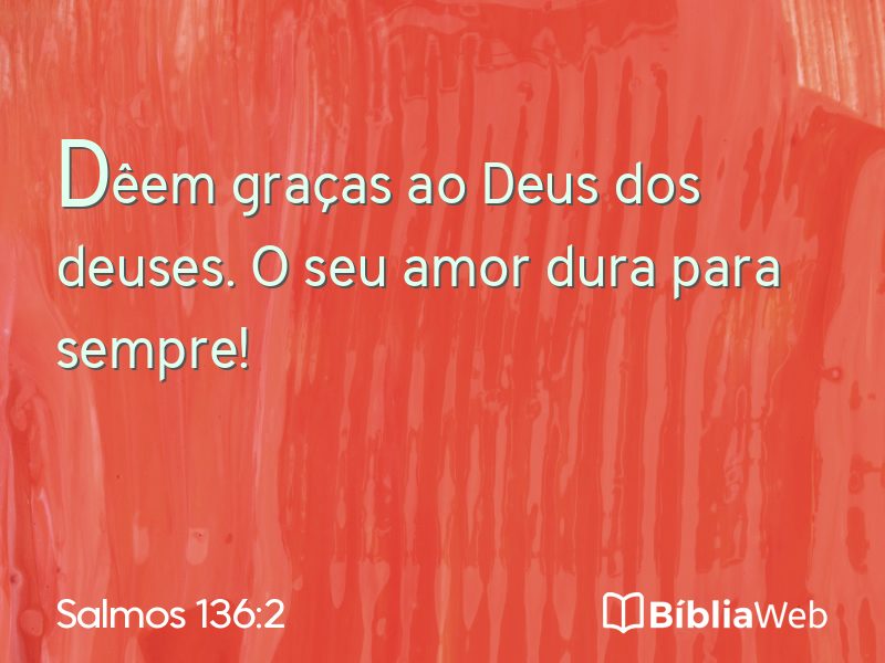 Salmos 136:2 em imagem para compartilhar