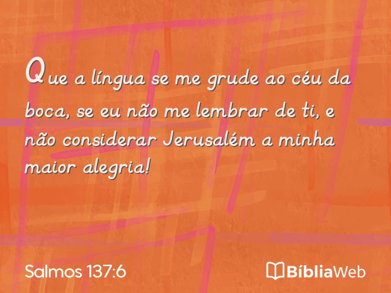 Salmos 137:6 em imagem para compartilhar