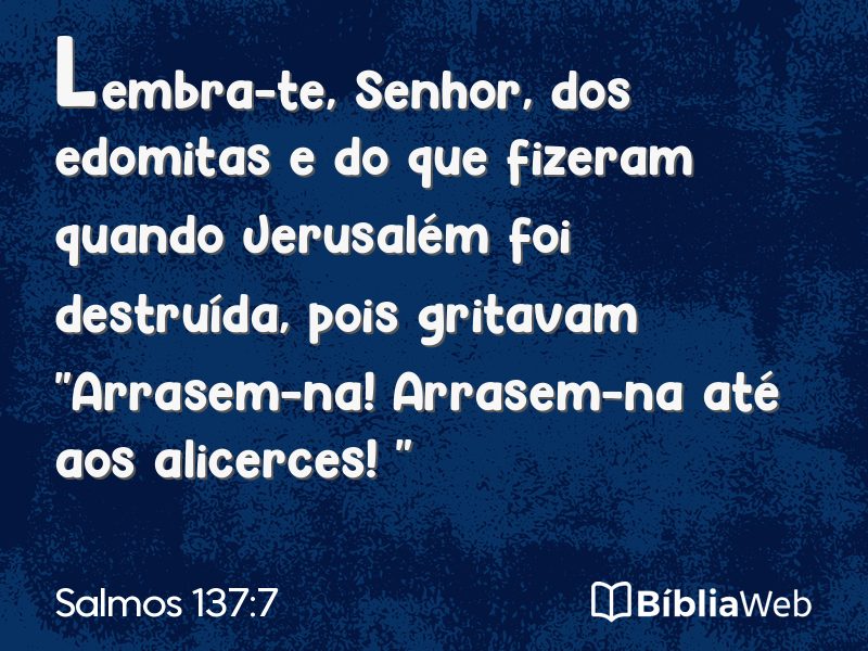 Salmos 137:7 em imagem para compartilhar