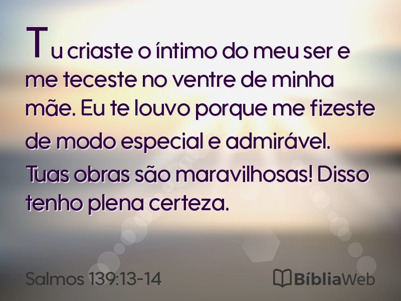 Salmos 139:13-14 em imagem para compartilhar