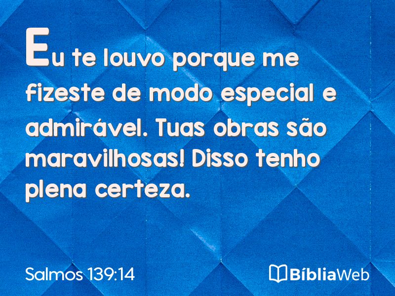 Salmos 139:14 em imagem para compartilhar