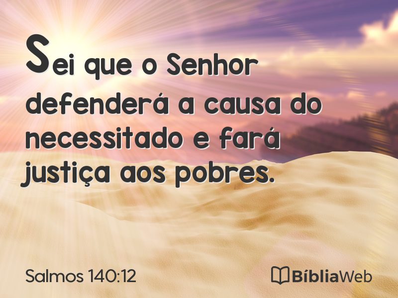 Salmos 140:12 em imagem para compartilhar