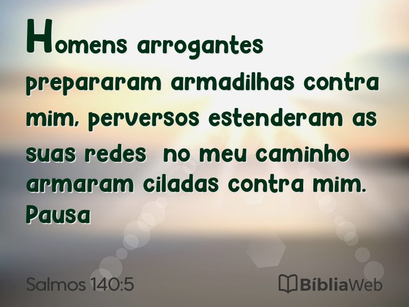 Salmos 140:5 em imagem para compartilhar
