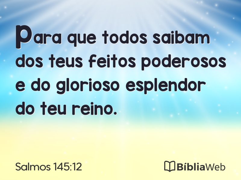 Salmos 145:12 em imagem para compartilhar