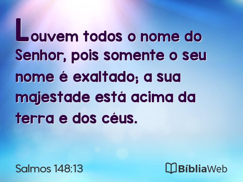 Salmos 148:13 em imagem para compartilhar