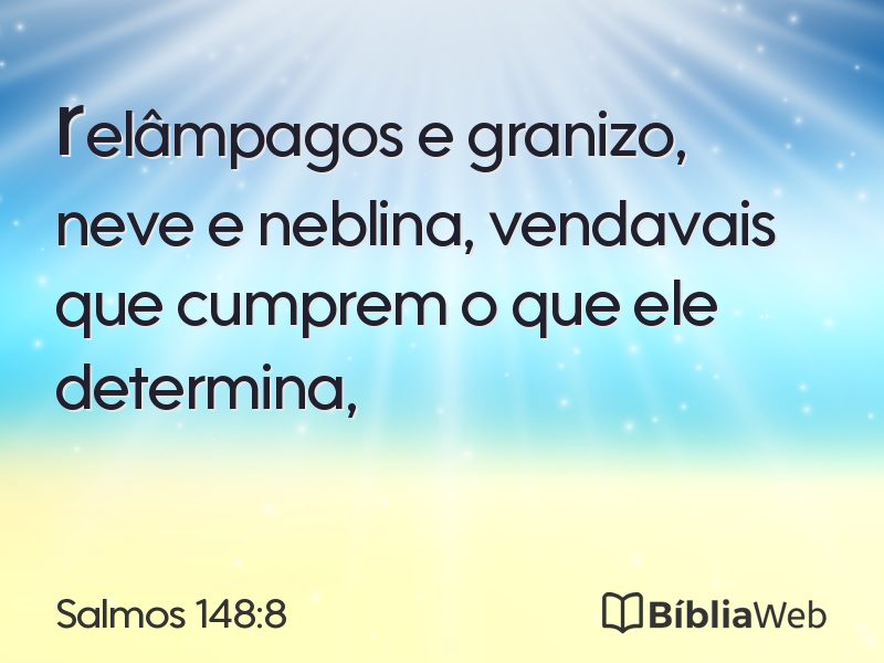 Salmos 148:8 em imagem para compartilhar