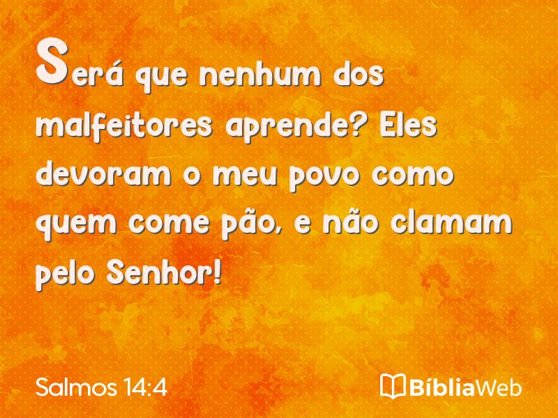 Salmos 14:4 em imagem para compartilhar