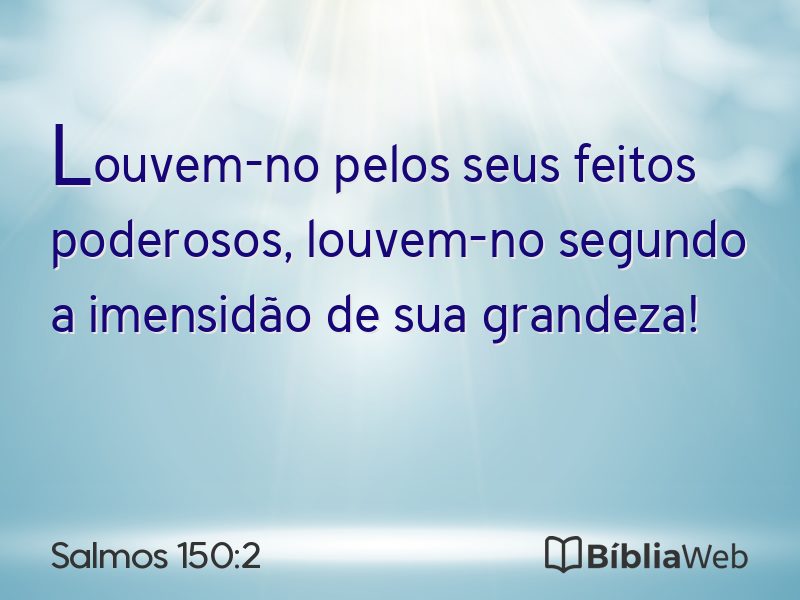 Salmos 150:2 em imagem para compartilhar