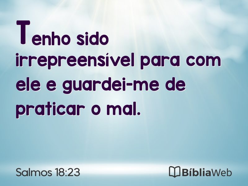 Salmos 18:23 em imagem para compartilhar