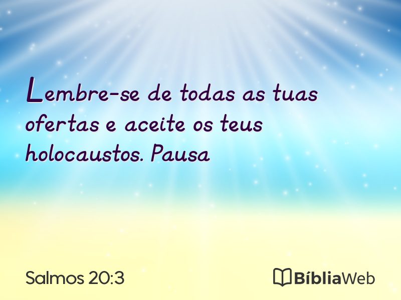 Salmos 20:3 em imagem para compartilhar