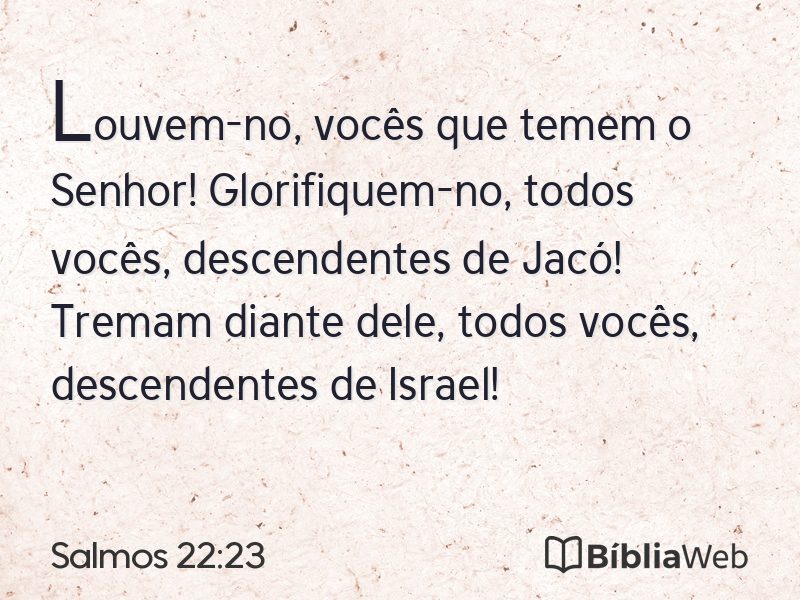 Salmos 22:23 em imagem para compartilhar