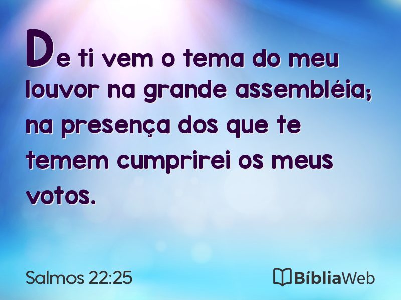 Salmos 22:25 em imagem para compartilhar