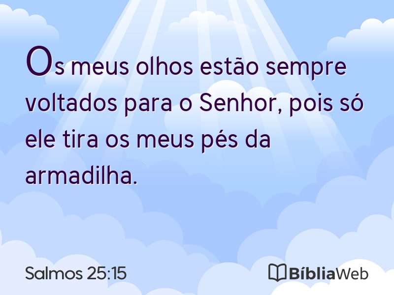 Salmos 25:15 em imagem para compartilhar