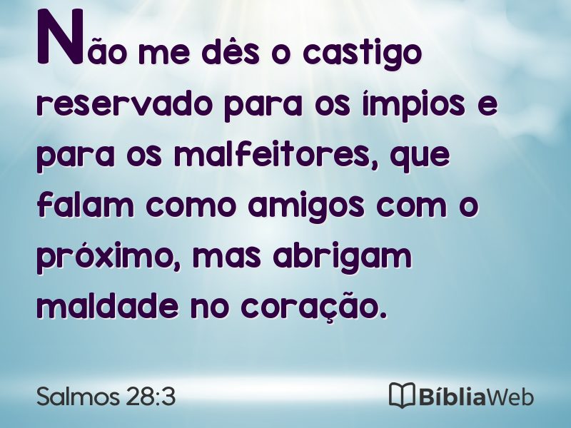 Salmos 28:3 em imagem para compartilhar
