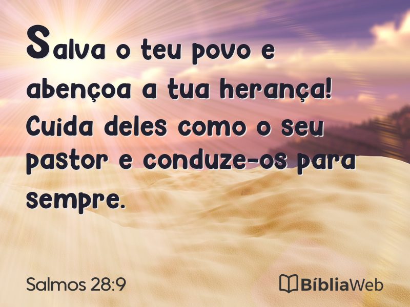 Salmos 28:9 em imagem para compartilhar
