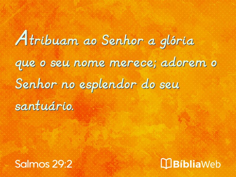 Salmos 29:2 em imagem para compartilhar