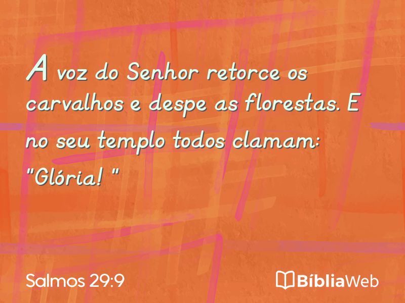 Salmos 29:9 em imagem para compartilhar