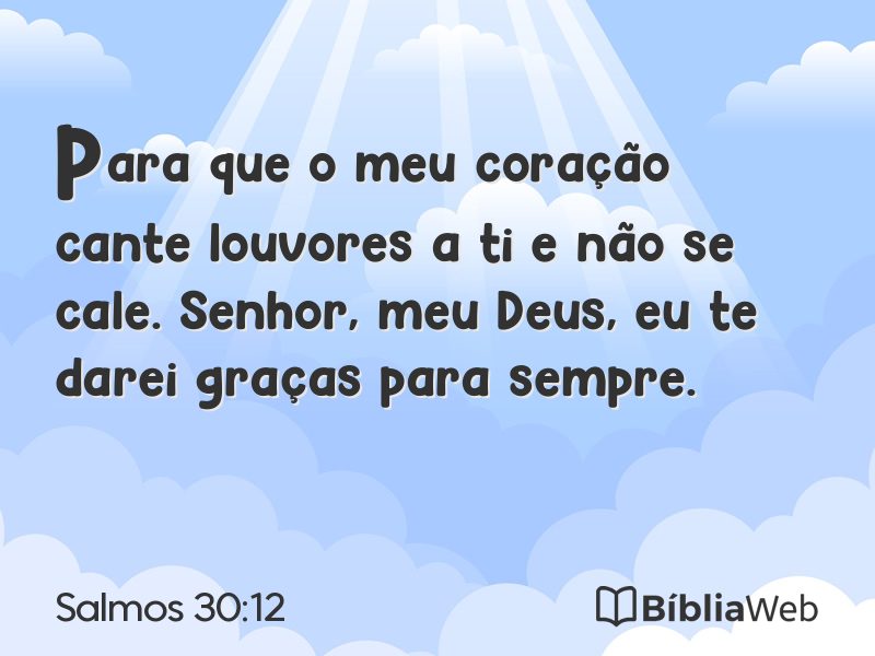 Salmos 30:12 em imagem para compartilhar