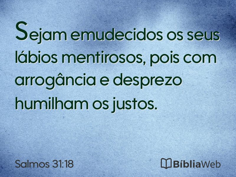 Salmos 31:18 em imagem para compartilhar