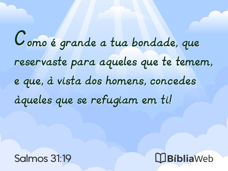 Salmos 31:19 em imagem para compartilhar