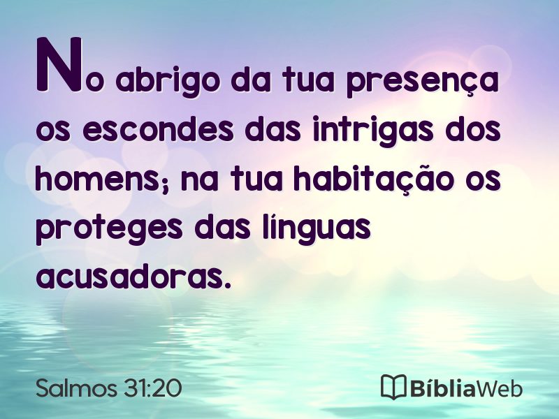 Salmos 31:20 em imagem para compartilhar