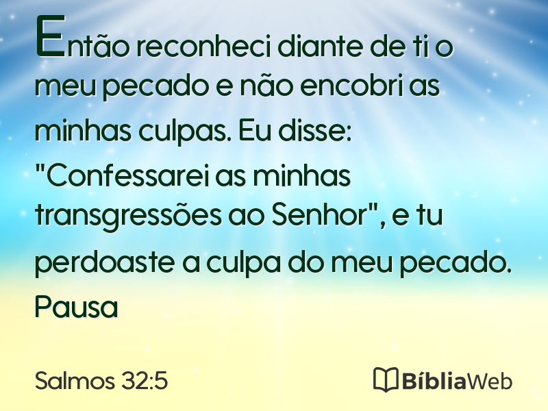 Salmos 32:5 em imagem para compartilhar