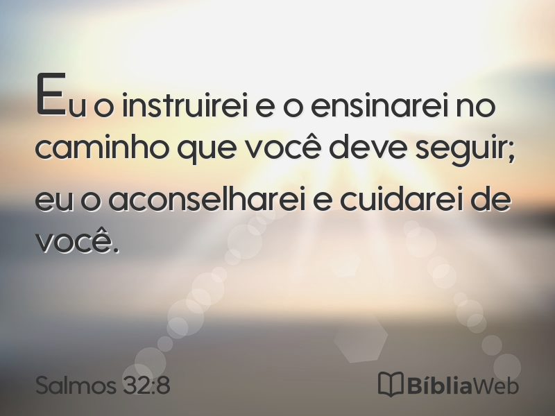 Salmos 32:8 em imagem para compartilhar