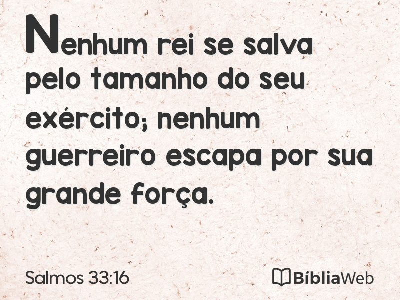 Salmos 33:16 em imagem para compartilhar
