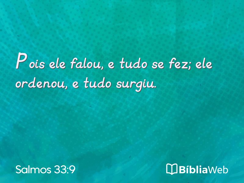 Salmos 33:9 em imagem para compartilhar