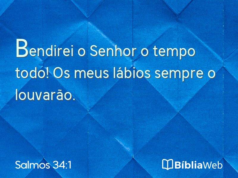 Salmos 34:1 em imagem para compartilhar