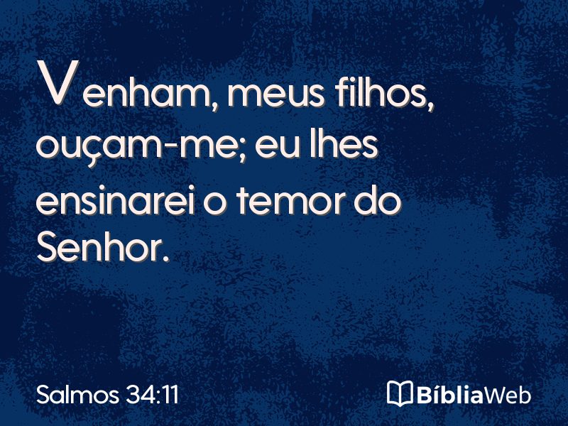 Salmos 34:11 em imagem para compartilhar