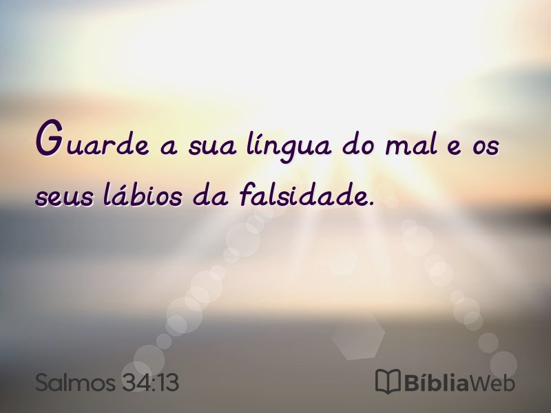 Salmos 34:13 em imagem para compartilhar