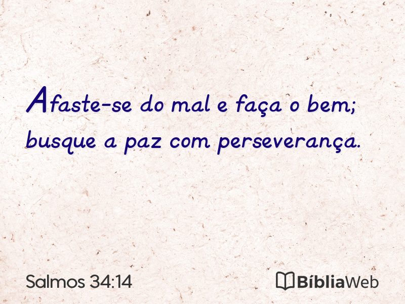 Salmos 34:14 em imagem para compartilhar