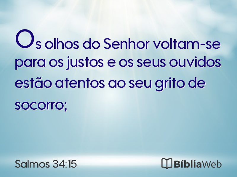 Salmos 34:15 em imagem para compartilhar