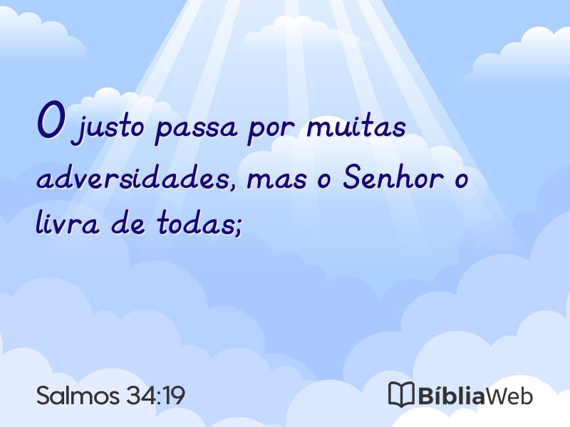 Salmos 34:19 em imagem para compartilhar