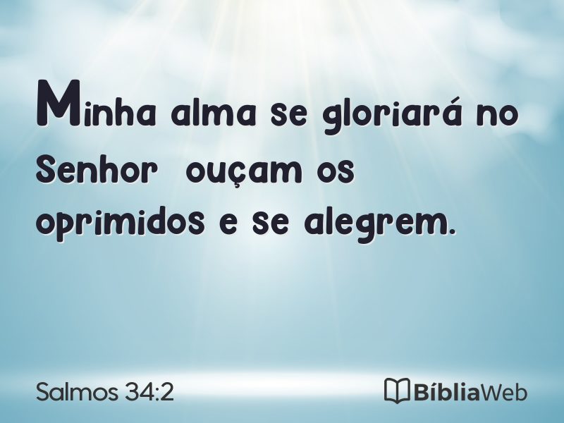 Salmos 34:2 em imagem para compartilhar