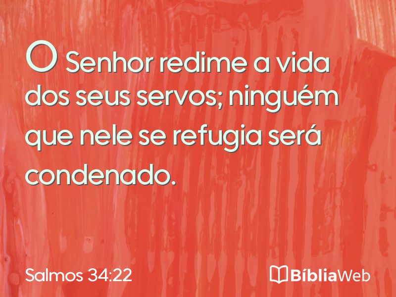 Salmos 34:22 em imagem para compartilhar