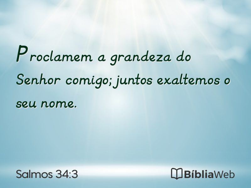 Salmos 34:3 em imagem para compartilhar
