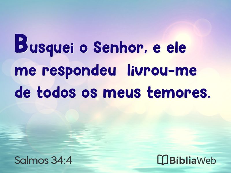 Salmos 34:4 em imagem para compartilhar