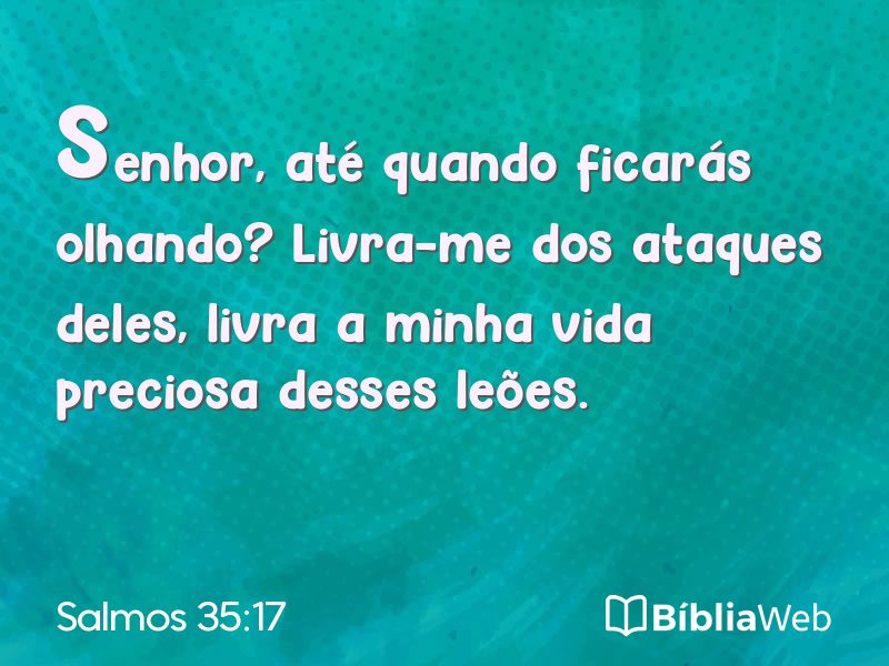 Salmos 35:17 em imagem para compartilhar