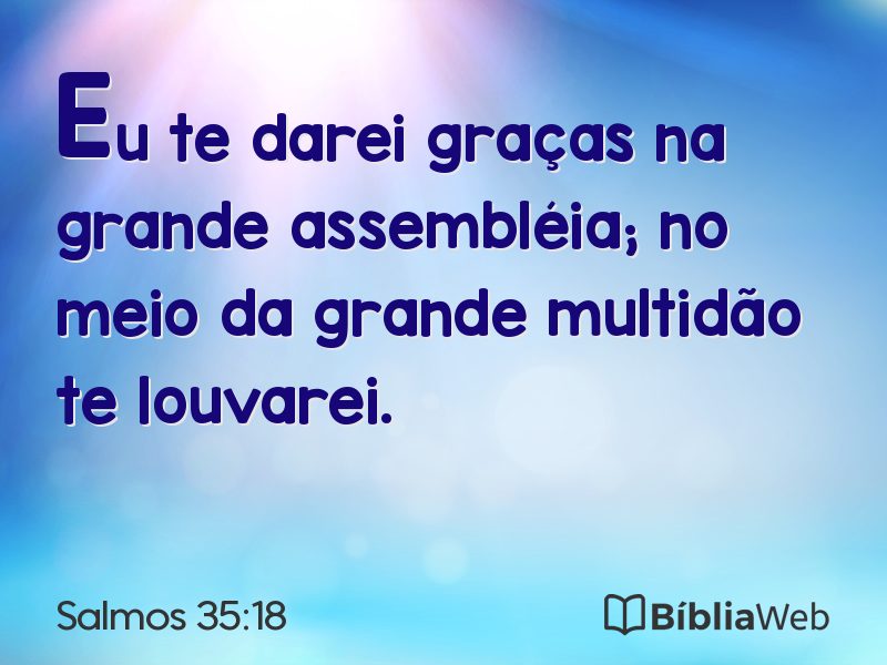 Salmos 35:18 em imagem para compartilhar