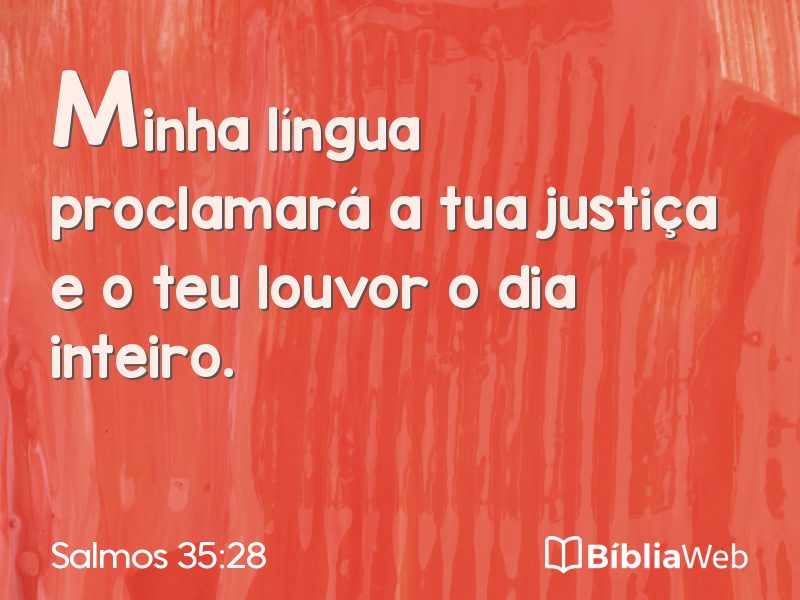 Salmos 35:28 em imagem para compartilhar