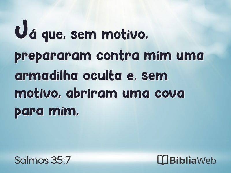 Salmos 35:7 em imagem para compartilhar